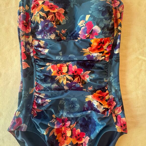 NEW w TAGS Johnny Was Women's SUMMER DAYS RUCHED ONE PIECE Floral Small - Picture 6 of 12